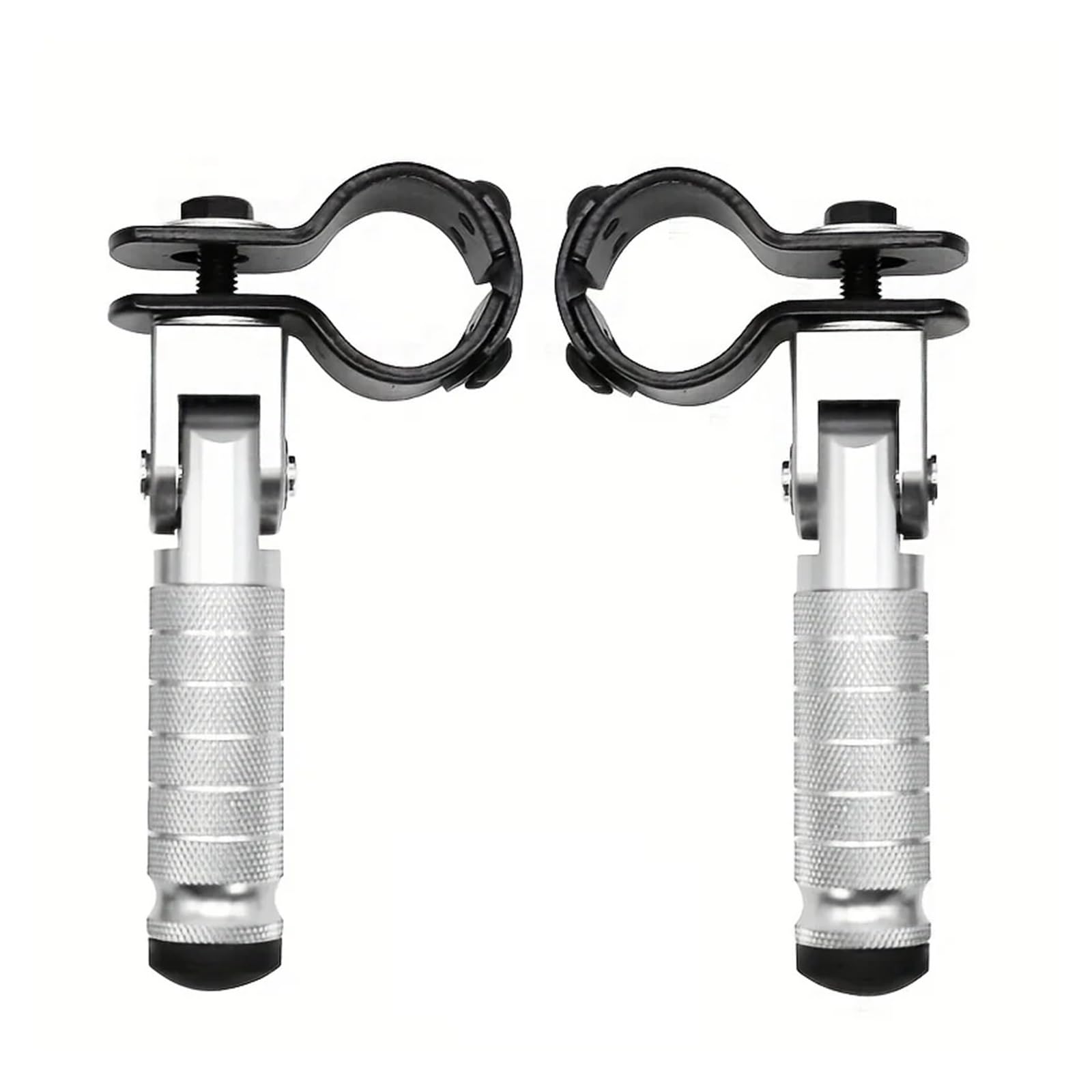 Motorcycle Part Universal Pedals Folded Footrest Footpeg Motorcycles Mopeds, Karts, Scooters,Bicycle 1Pair CNC Aluminum (Color : Slivery)