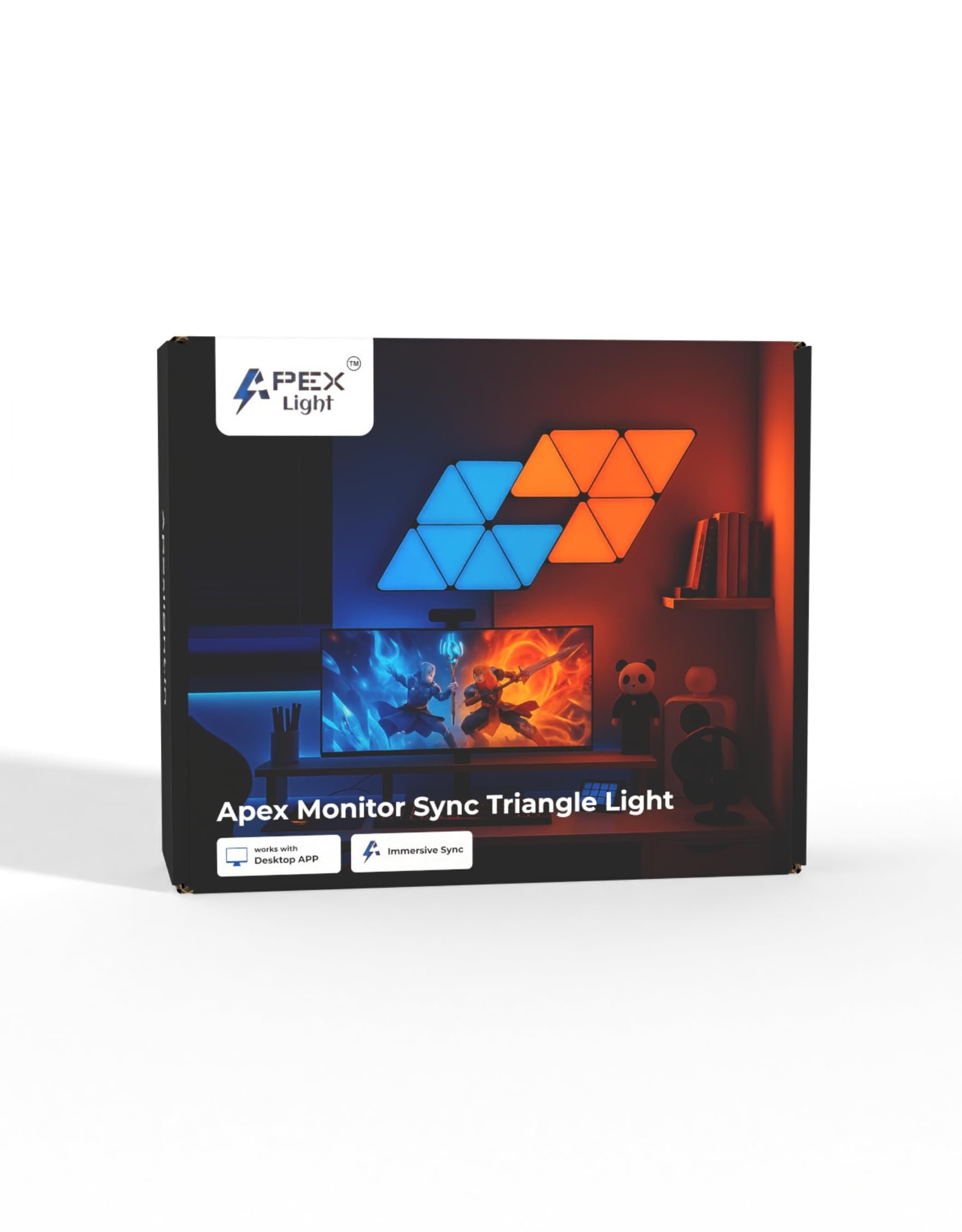 Apex Monitor Sync Triangle Light (6 Pcs) – RGBIC Smart Wall Lights with Real-Time Screen Sync, Music Sync, App Control, Matte Finish, Gaming & Desk Setup Lighting-image-34