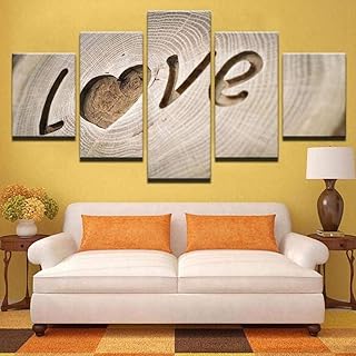 Stampe su tela, quadri moderni, 5 scritte, amore sull'albero, poster ritagliati, decorazioni per la casa, dipinti su tela, senza cornice -30*40cm*2, 30*60cm*2, 30*80cm*1