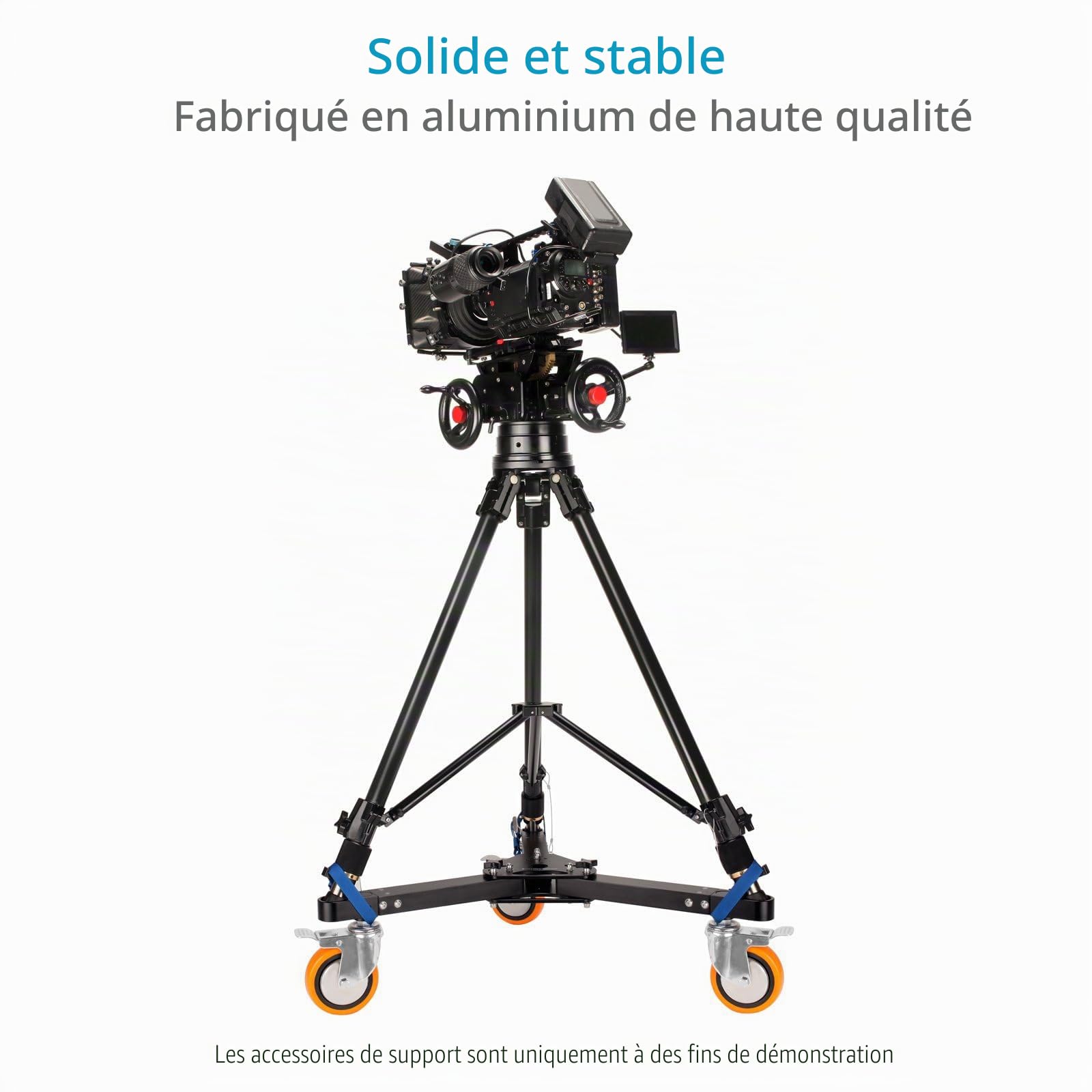 PROAIM Anchor Dolly trépied alu pour jibs et grues, 500 kg/1100 LB | Dolly CNC en aluminium avec roues PU 6" verrouillables ; pliable pour le transport, passe les portes standard.