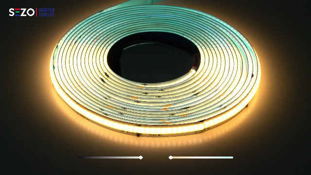 Image of SEZO COB CCT IC Addressable LED Strip FCOB CCT WS2811 IC Chasing High Density Tunable 3000K-6000K 16.4FT DC24V 576LEDs /M CRI 90+ IP30 LED Tape for Indoor DIY Decoration (Not Included SPI Controller)