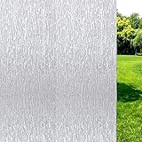 WPCTEV Window Film Non Adhesive Frosted Film Privacy Window Sticker Self Static Cling Vinly Glass Film Anti UV Decorative for Home Office Rain 35.4 Inch x 13.1 Feet