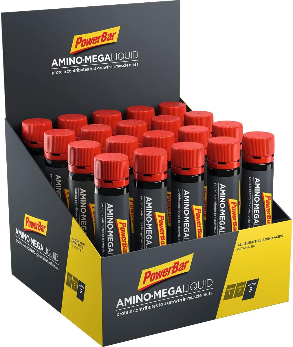 Power Barr Amino Mega Liquid Ampoules 20x25ml - Food supplement with whey protein hydrolysate including all essential amino acids