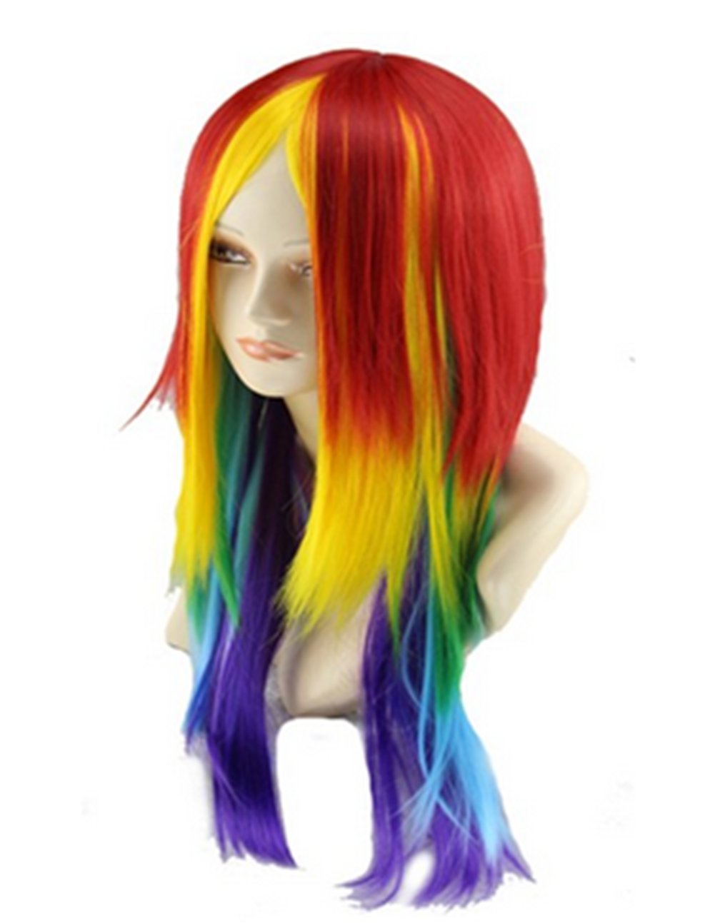 OYSRONG (Rainbow-2) - Women 70cm Long Straight Rainbow Cosplay Wig