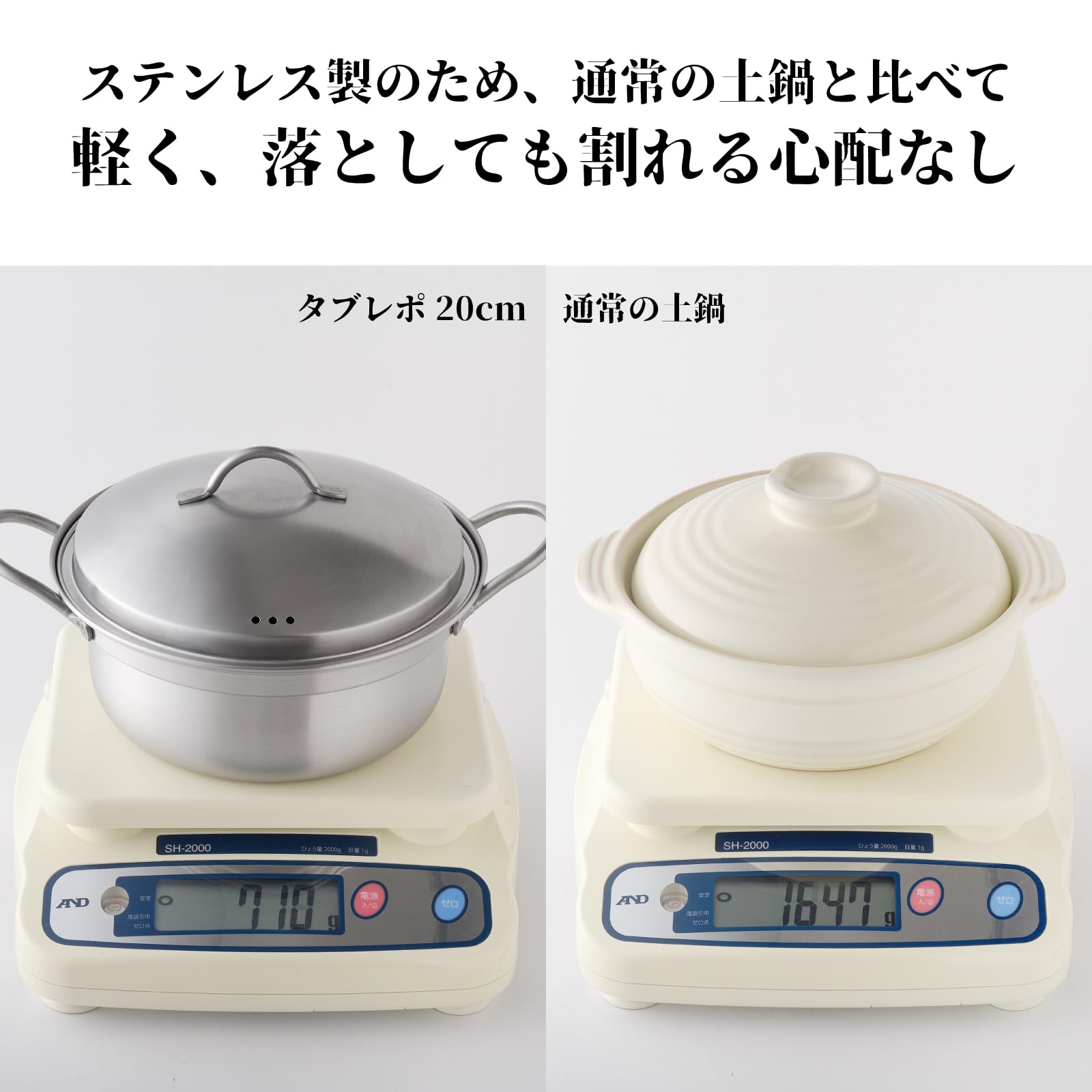 Amazon｜アーネスト 1台2役 蒸し皿付き ステンレス 両手鍋 20cm 2-3