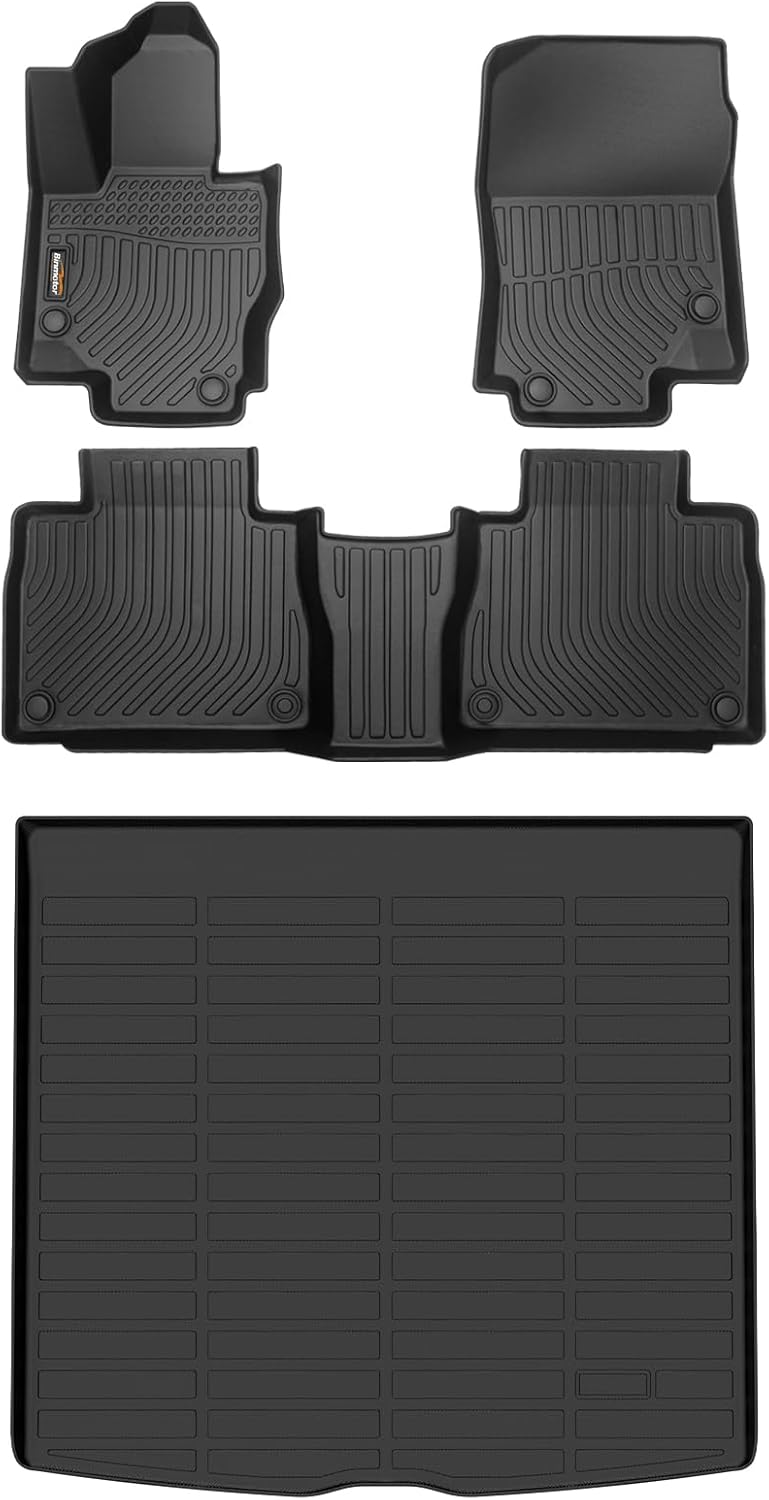 Binmotor-Floor Mats & Cargo Liner for Mercedes Benz GLE 2020-2024 2025, GLE 350?GLE 450?43 AMG?53 AMG?580?63 AMG S (No for Coupe), All Weather Car Mats Benz GLE Cargo Trunk Mat Accessories SIMILAR NOT EXACT ITEM INCOMPLETE