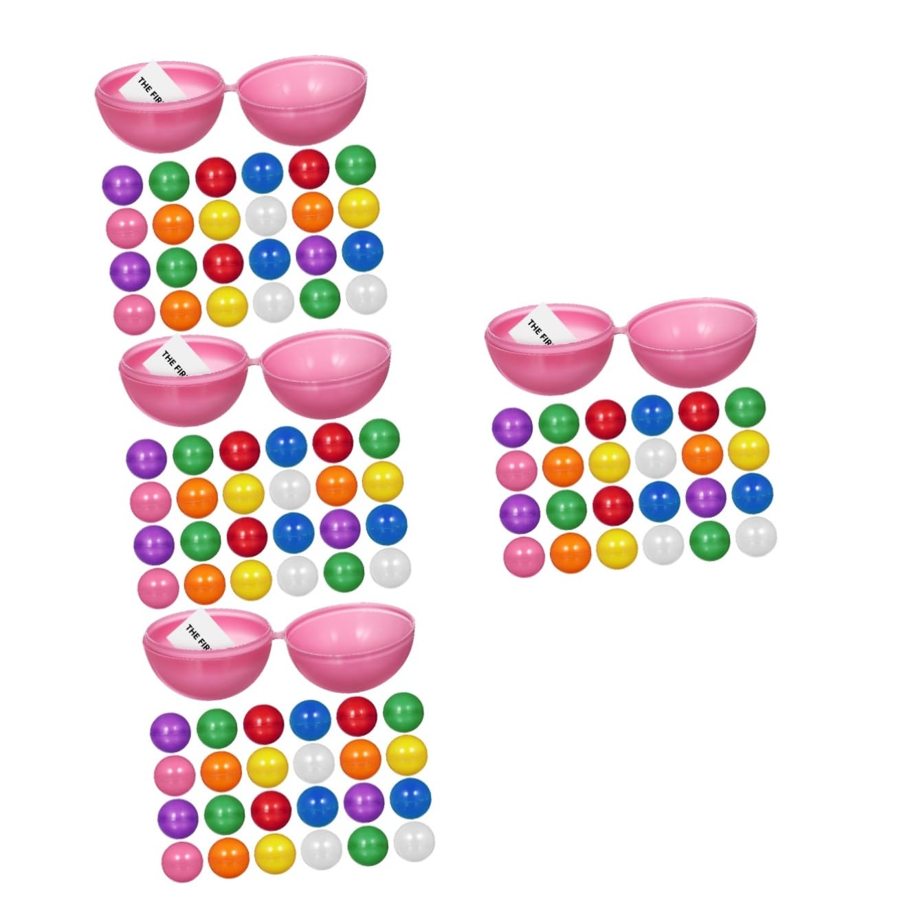 SUPVOX 5sets Pink Raffle Drawing Balls Hollow Bingo Balls Ideal for Party Games 25pcs*5