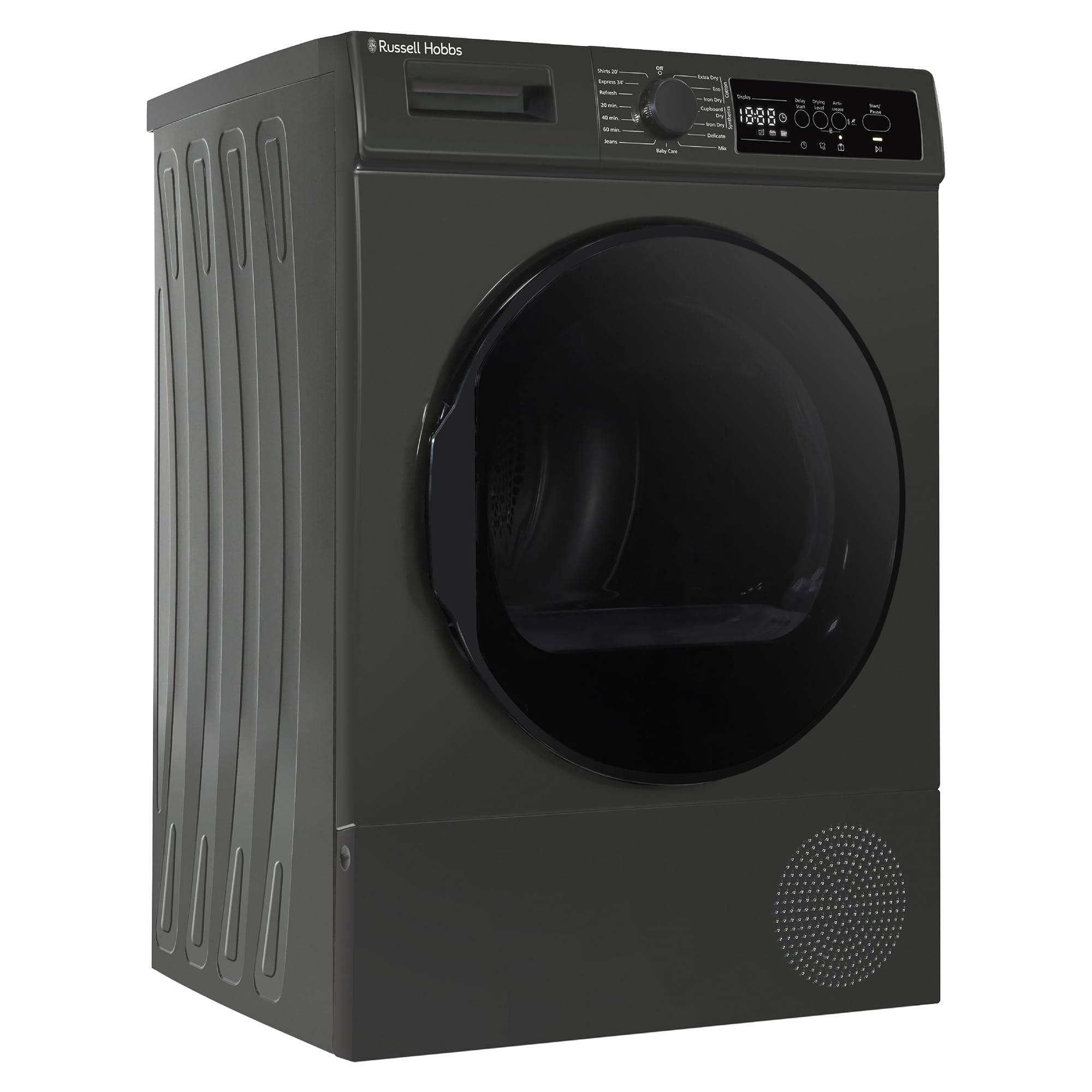 Russell Hobbs Freestanding Electric Heat Pump Condenser Tumble Dryer, 8kg Capacity, 15 Programmes, 3 Heat Settings, LED Display, Anti-Crease, Child Lock in Anthracite RH8HPTD1E12AN — view 11