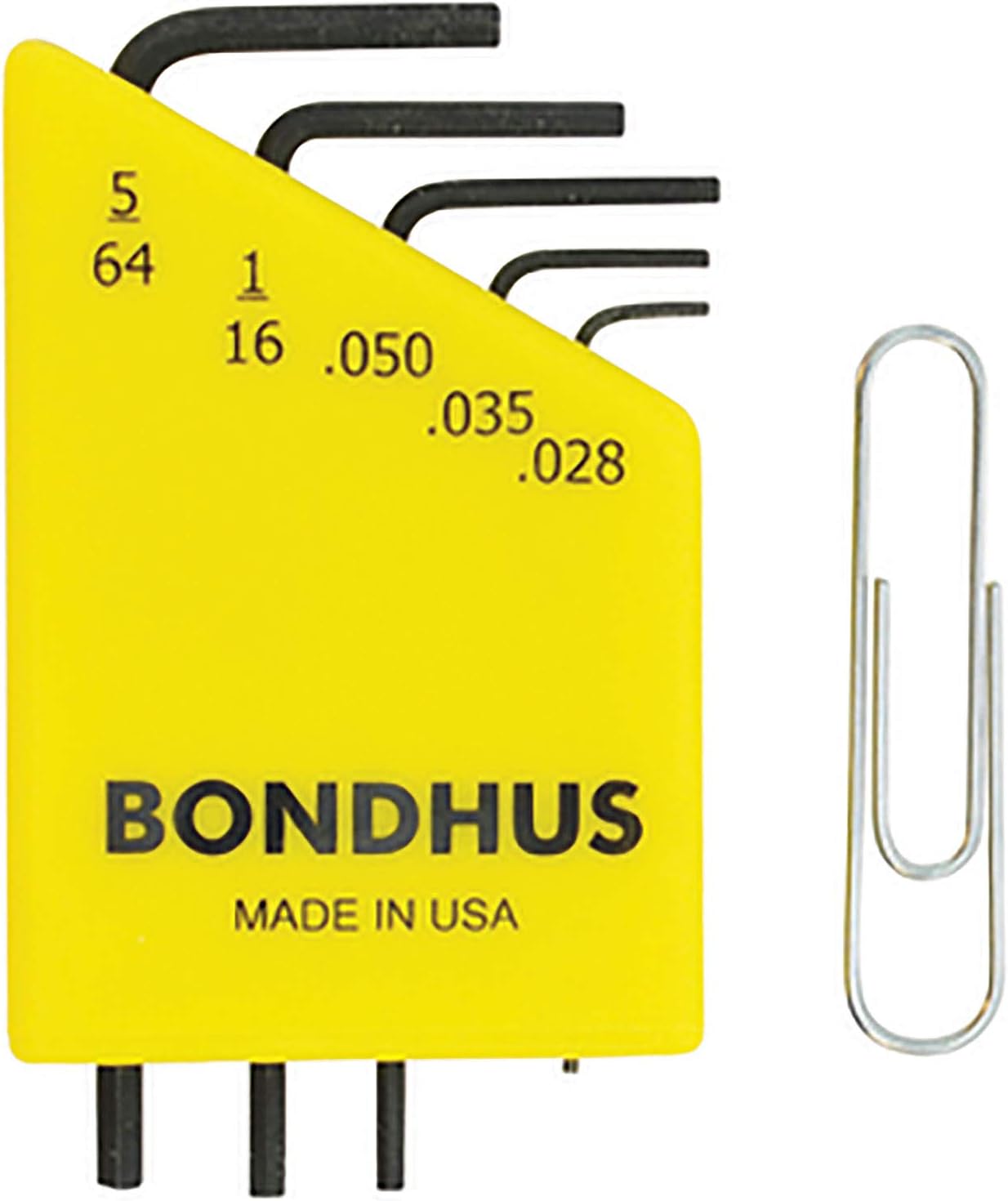 Set 5 Hex L-Wrenches (.028-5/64") - Short