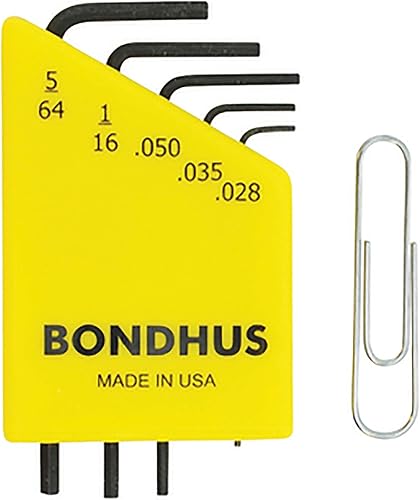 Juego de 5 llaves hexagonales en L (.028-564") - Corto