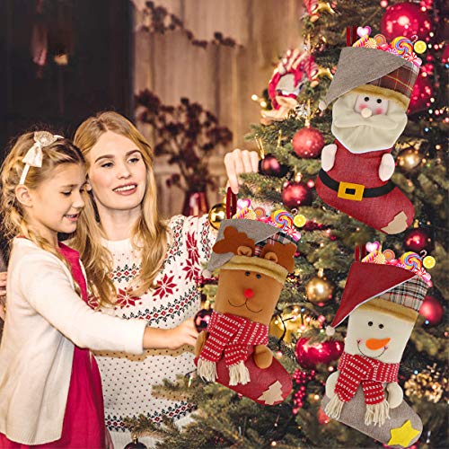 Dreampark Christmas Stockings 3 Pcs - Big Size 18" Xmas Classic Christmas Stocking - Santa Snowman Reindeer Character Christmas - Decorations Party Supplies & Family Gifts #TOP6