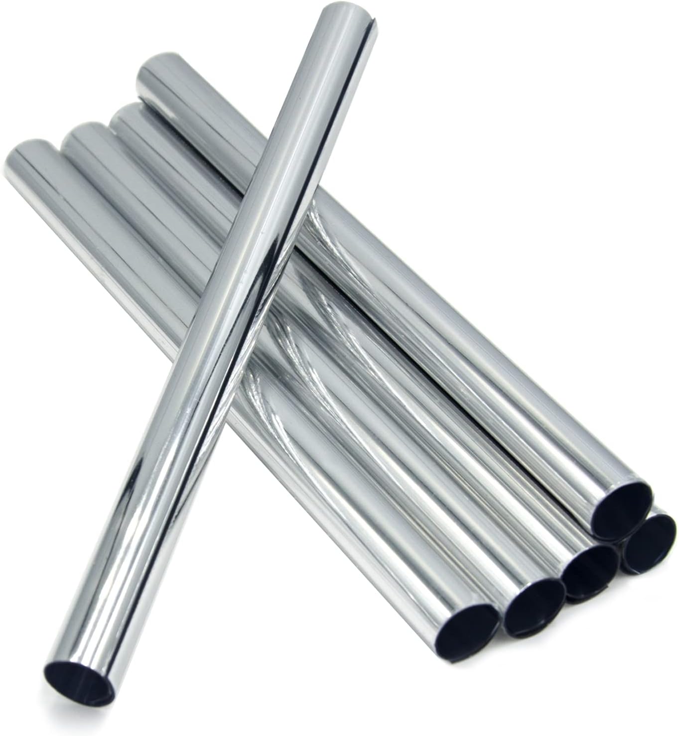 Chrome Radiator Pipe Covers - 200mm x 15mm (6 Pack)