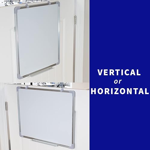 Miniatura 3 de VIVO Pizarra blanca de 24 x 20 pulgadas con sistema de montaje de gancho ultra fino para colgar en la pared de puertas cerradas y cubículos, pizarra