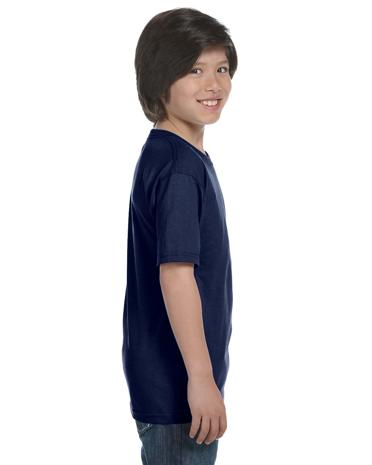 Hanes Big Boys' Comfortsoft T-Shirt (Pack of 6), Navy, Medium
