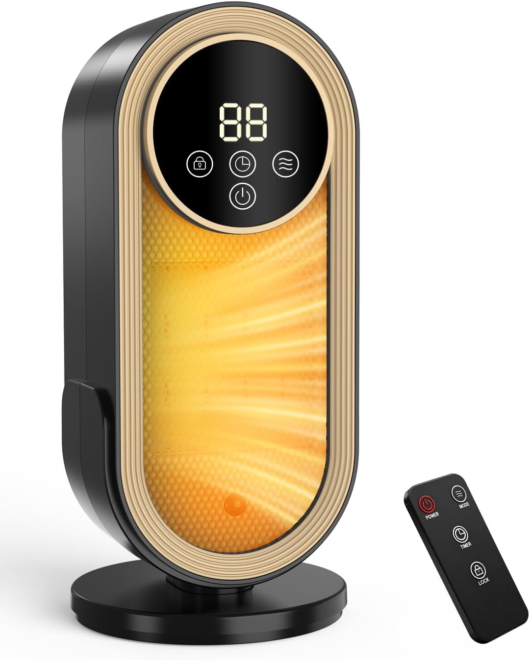 Calefactor Eléctrico Portátil Cerámico PTC 1500W con Termostato y Control Remoto