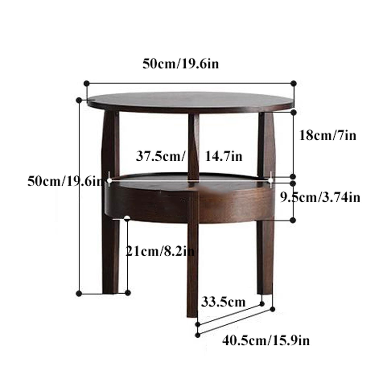 eexbz Sofa Bedside Table End Table for Bedroom Nursery Living Room, Solid Wood Side Table with Storage Shelf and Drawer, Small Coffee Table Accent Table for Balcony Sofas for Living Room(B)