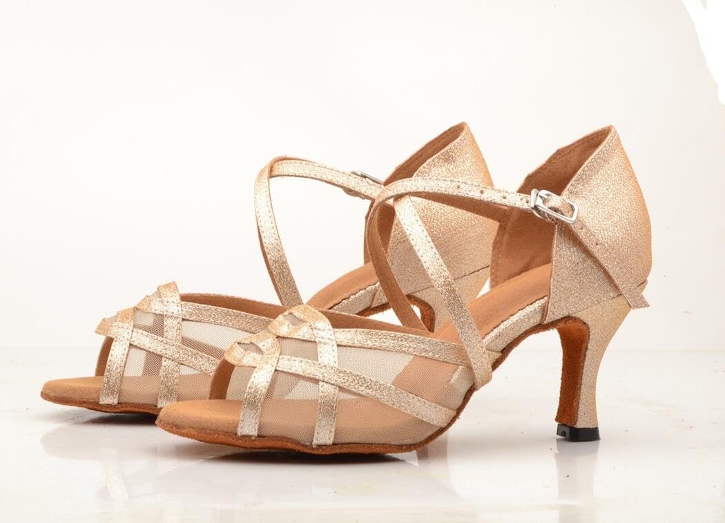 Sandali da Donna Comfort Mesh Glitter Salsa Tango Sala da Ballo Latina Moderni Scarpe da Ballo Matrimonio Party Sandali