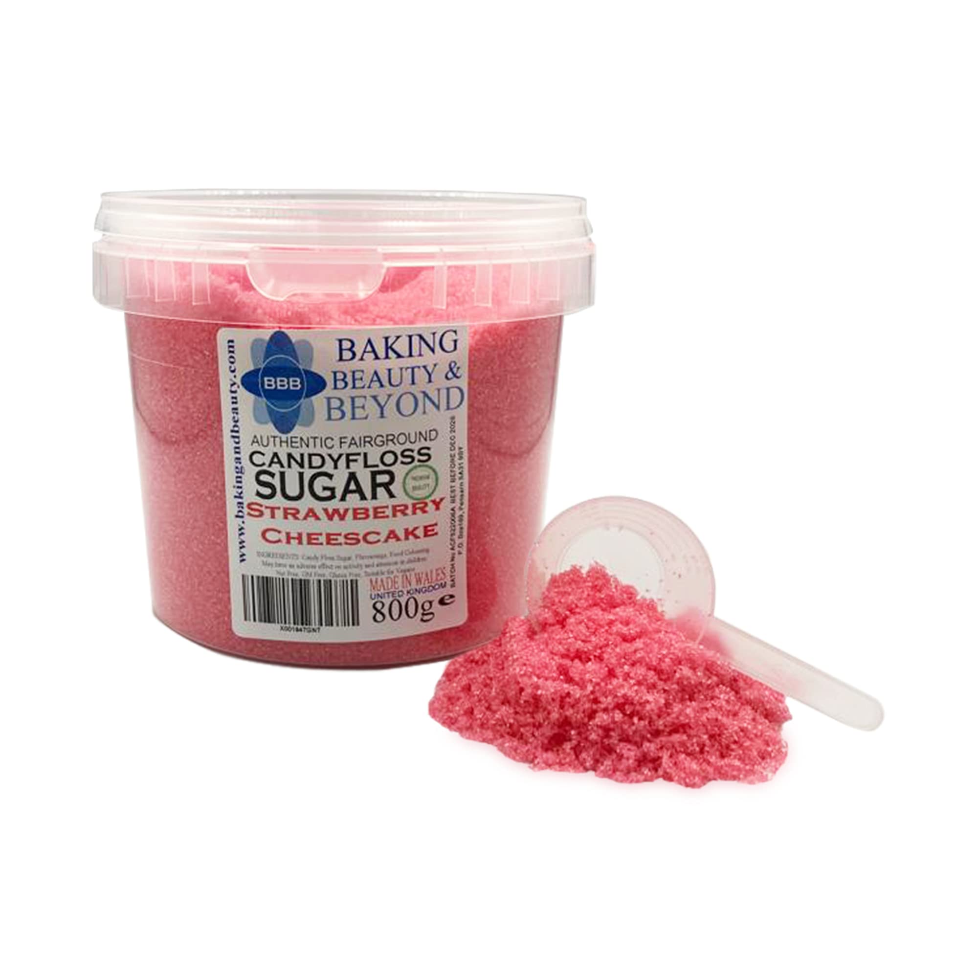 Baking Beauty and Beyond Premium Candy Floss Sugar 800g - Strawbery-Cheesecake Flavour โ image 1