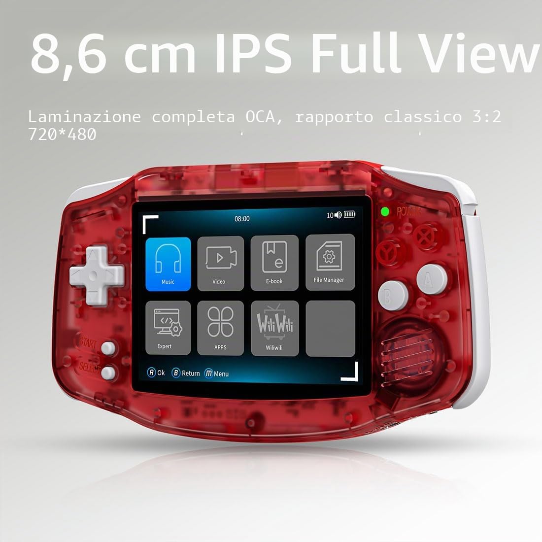 Console di gioco portatile ANBERNIC RG 34XX, 64G integrato con oltre 5000 giochi, schermo IPS da 3,4 pollici 3500mAh, supporto console retrò Wi-Fi Multiplayer e uscita TV HD