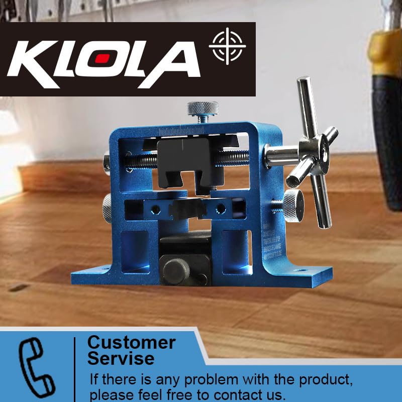 Klola Empujador de mira de pistola unverisal, herramienta de empuje de vista Glock para pistolas, alta precisión, marco de aluminio fuerte con herramienta de instalación de mira frontal, azul