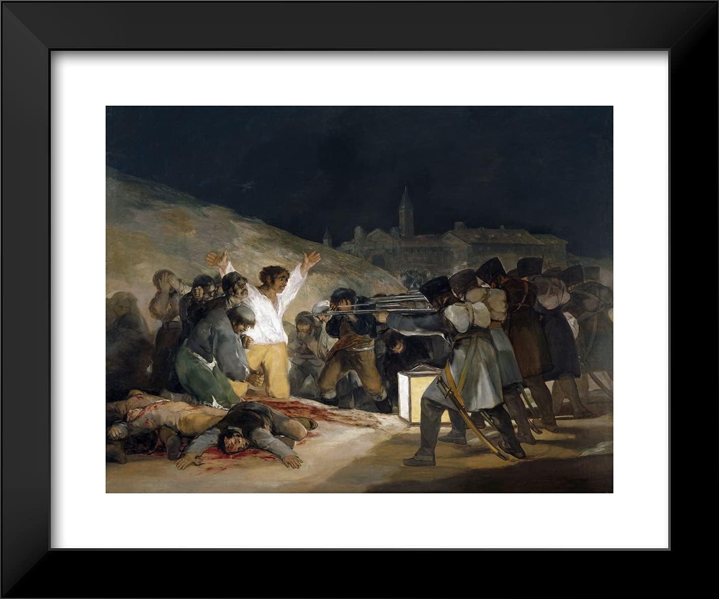 ArtDirect Goya, Francisco 24x20 Black Modern Framed Art Print Titled: The Third of May 1808 Execution of the Defenders of Madrid