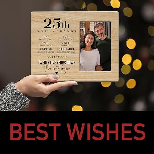 Miniatura 6 de Marco de fotos de 25 aniversario, aniversario de boda 25 para ella, él, pareja, marido, esposa, feliz 25 aniversario de boda decoraciones para