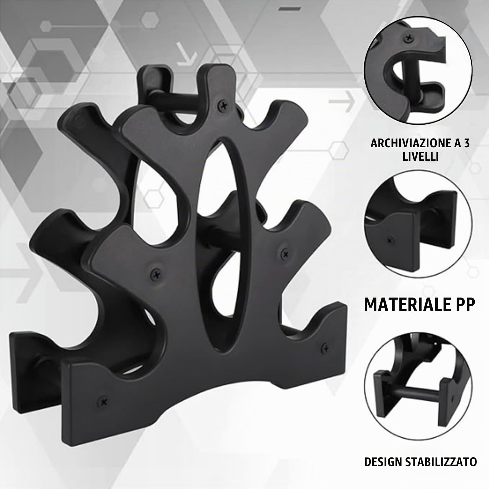 Dumbbell Rack, supporto triangolare per rastrelliere a manubri