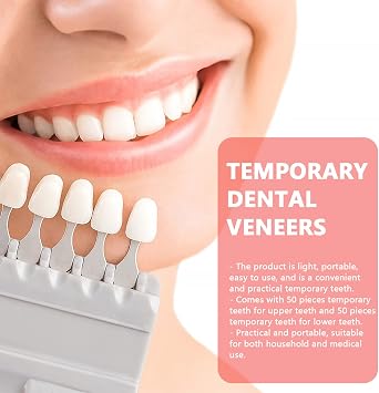 Healifty 100PCS/ Set Temporary Tooth Repair Kit Teeth Veneer Repair Kit Tooth Filler Kit Dental Temporary Crown for Fix Filling The Missing Broken Tooth Dental Gaps