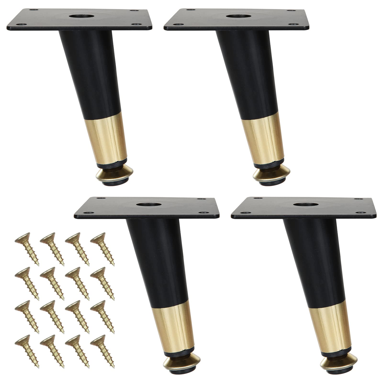 Buy 4 Inch Furniture Legs Set of 4 Tapered Oblique Metal Legs Matte