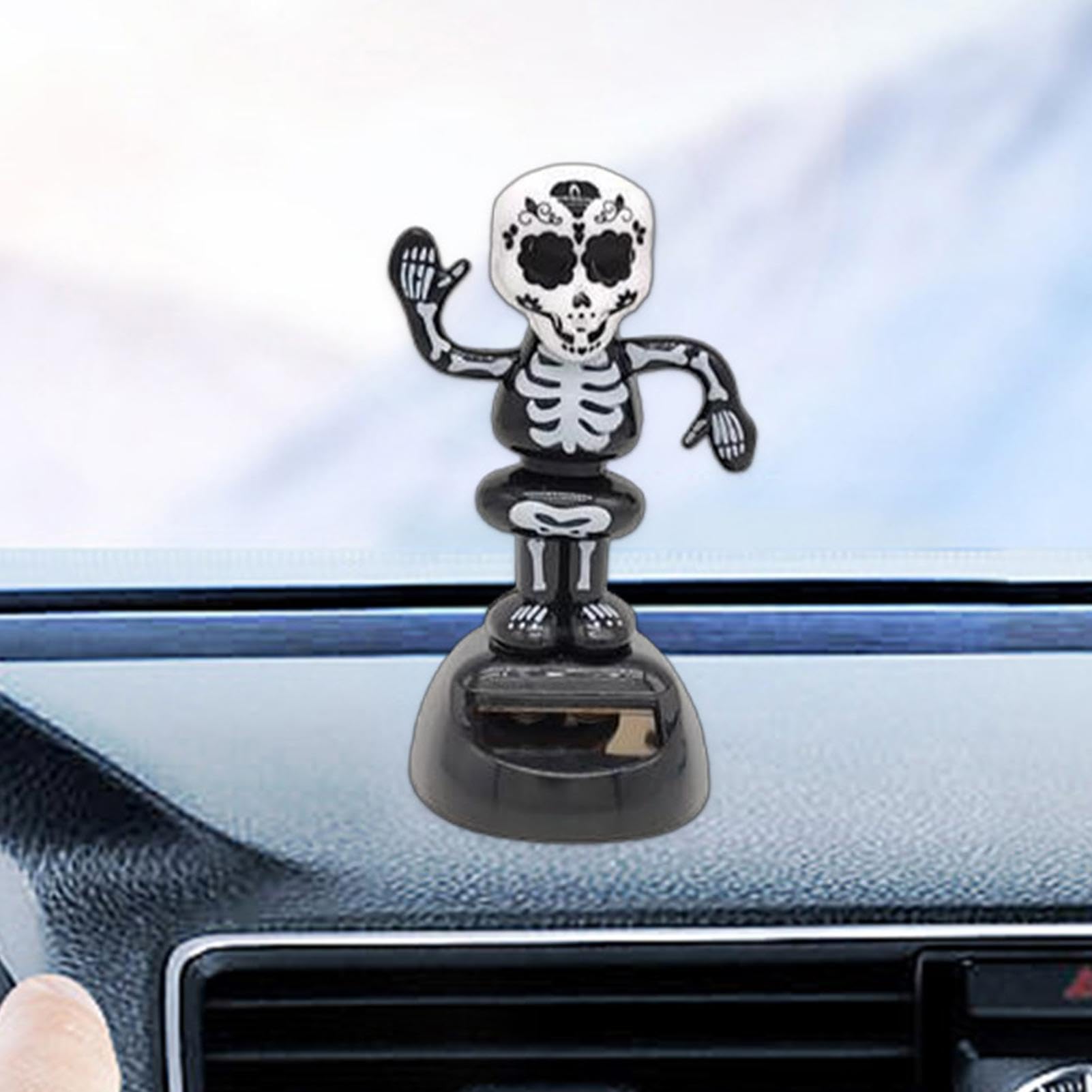 Generico Scheletro Di Auto Ad Energia Solare - Ornamento Di Scheletro Per Cruscotto 'auto | Figure Danzanti Solari | Giocattoli Per Cruscotto Auto In Movimento