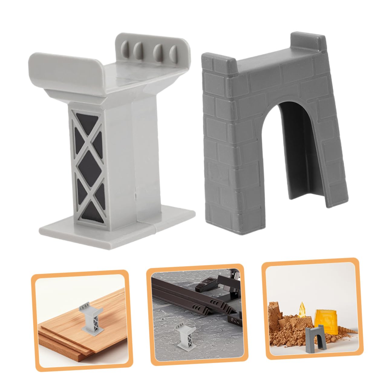Modèle de Pont pour Jeux 6 Pièces en Plastique, Support de Pilier Ferroviaire Résistant et Sécurisé pour Accessoires de Rails de Train