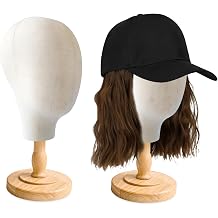 CHADWICK 21-Inch Pinnable Canvas Wig Head Stand, Beige, 2-Pack