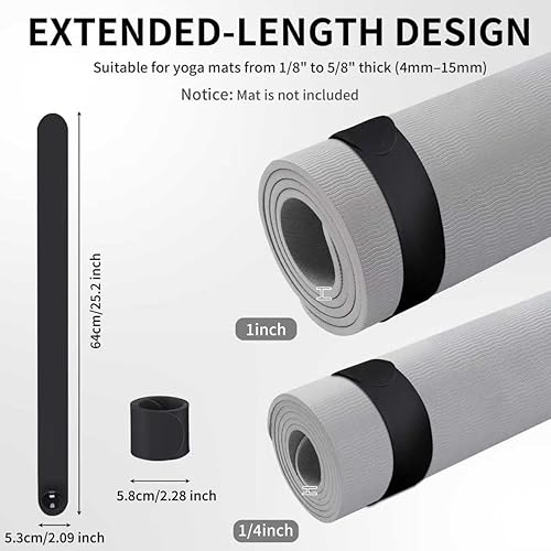 Miniatura 6 de Correa para esterilla de yoga de 25 pulgadas  Soporte para llevar y almacenar esterillas  Accesorio esencial de yoga enrollado