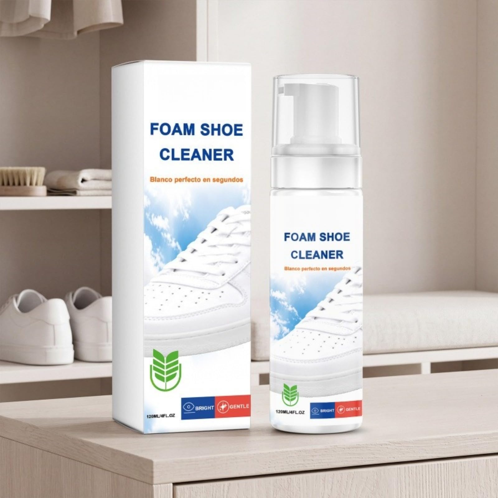 Générique Piankowy środek do czyszczenia butów 120 ml - biały spray piankowy do trampek, usuwa plamy i przywraca miękki kolor, bez spłukiwania