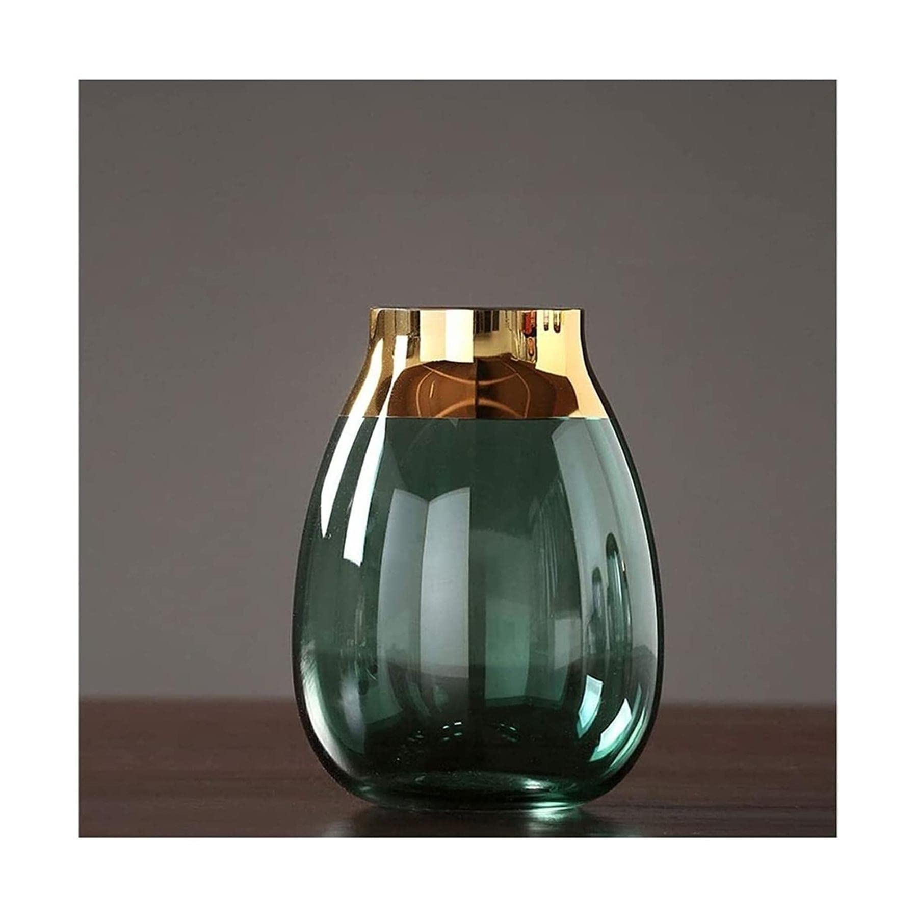 Ngdfgr As Known Fashion Light Luxury Vase Atmosphere Transparent Simple And Stylish Glass Flower Vases Modern Golden Mouth The Vase Decoration (D),D