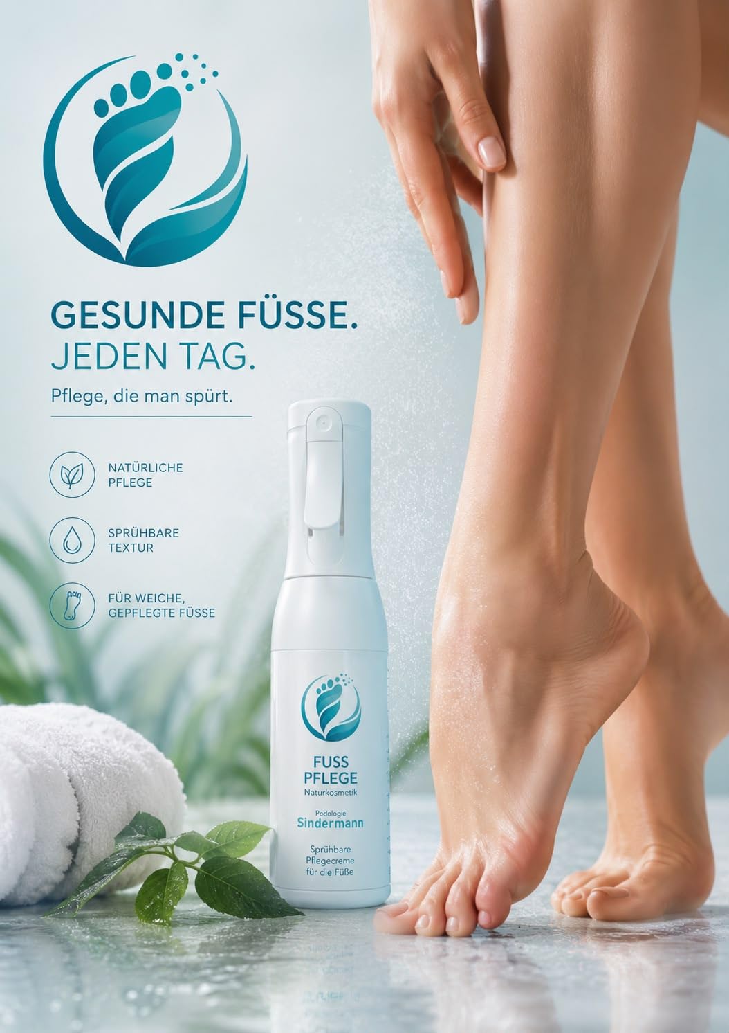 Sindermann Sprühbare Fusscreme mit 5% Urea Naturkosmetik