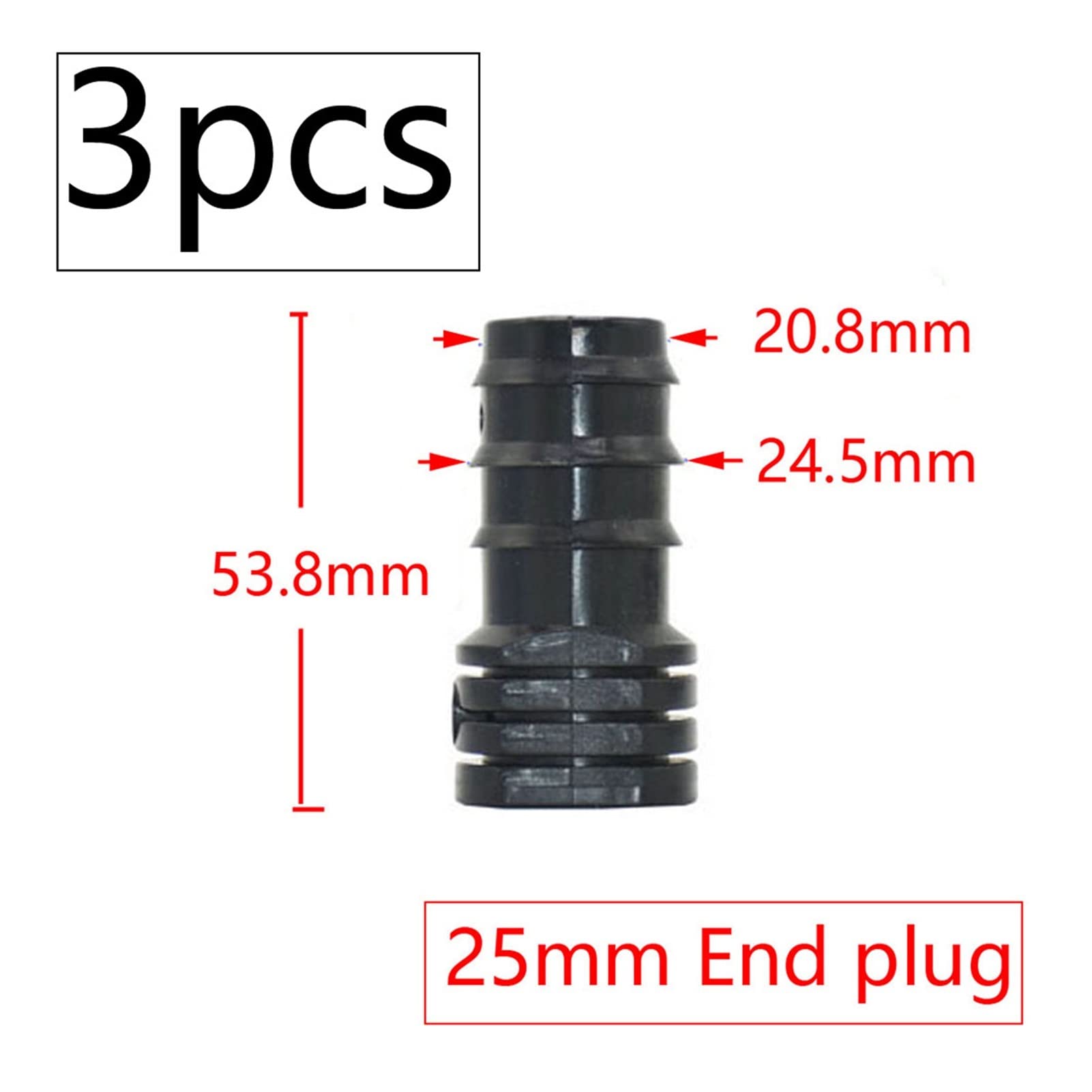 Adaptateur de tuyau d'arrosage, 30 pièces, arrosage goutte à goutte, 16/20/25 mm, tube PE, connecteur cannelé, coude en T, capuchon de raccordement, raccord d'extrémité 1/2, 3/4, 1 pouce (couleur :