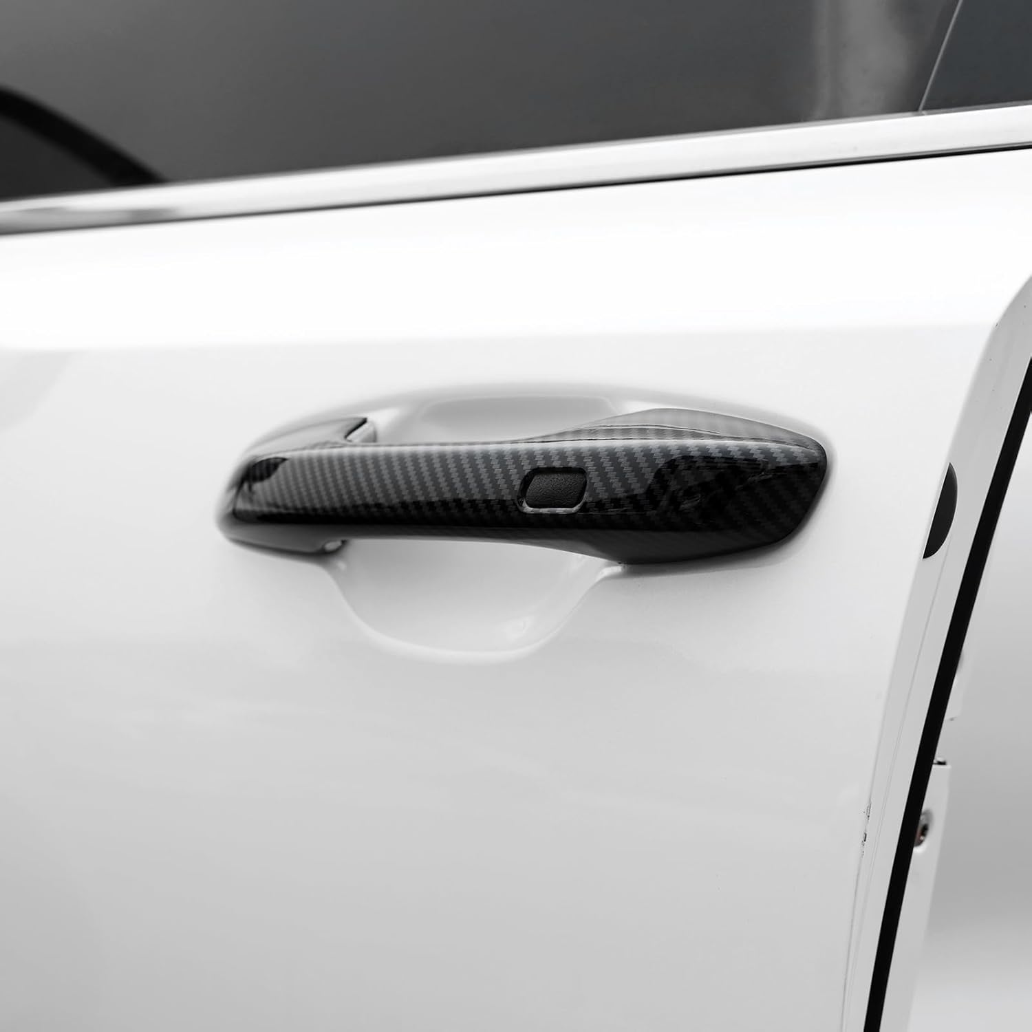 ABS Car Exterior Door Handle Cover Set Outside Door Handle Cover Compatible with Kia Sorento MQ4 2021-2025 Accessories【Touch Version】 (Carbon Fiber Style)