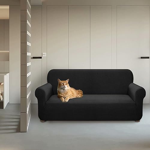 Miniatura 2 de Petrilife Funda impermeable mejorada para sofá de 3 cojines, funda elástica para sofá de 3 cojines, funda antideslizante con banda elástica,