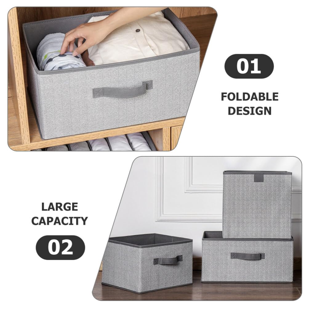 Alipis 3pezzi Organizzatore per Armadio in Tessuto Scatola Portaoggetti Pieghevole per Vestiti e Giocattoli Contenitore Portaoggetti per Camera da Letto