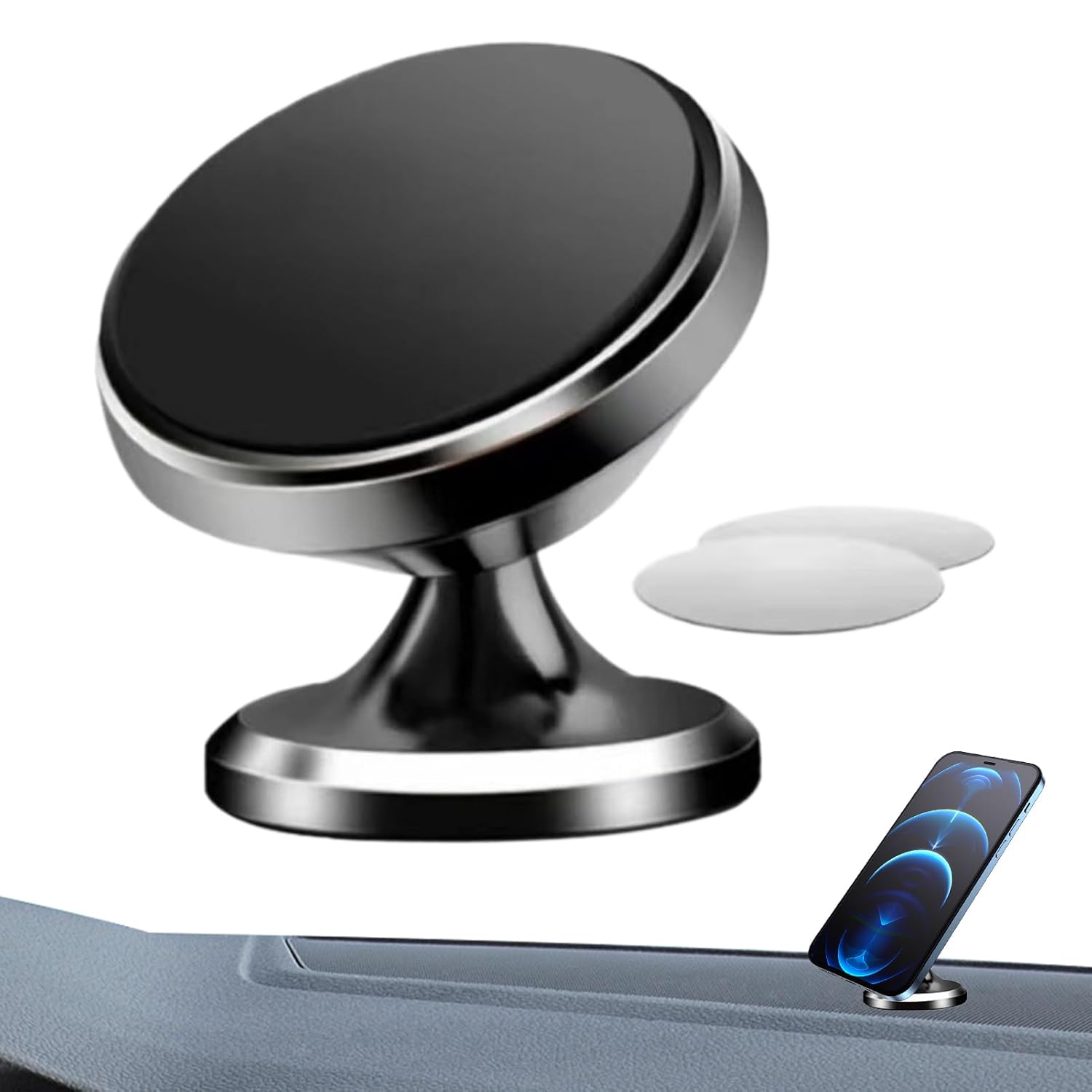 Magnetic Phone Mount for Car Cellphone Auto Rotatable Multifunctional Holder Dashboard Window Vehicle Windshield
