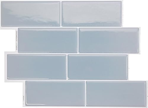 Miniatura 10 de SMART TILES Protector contra salpicaduras para despegar y pegar, 5 hojas de 11.56 x 8.38 pulgadas, adhesivo 3D para cocina, baño, azulejos de pared