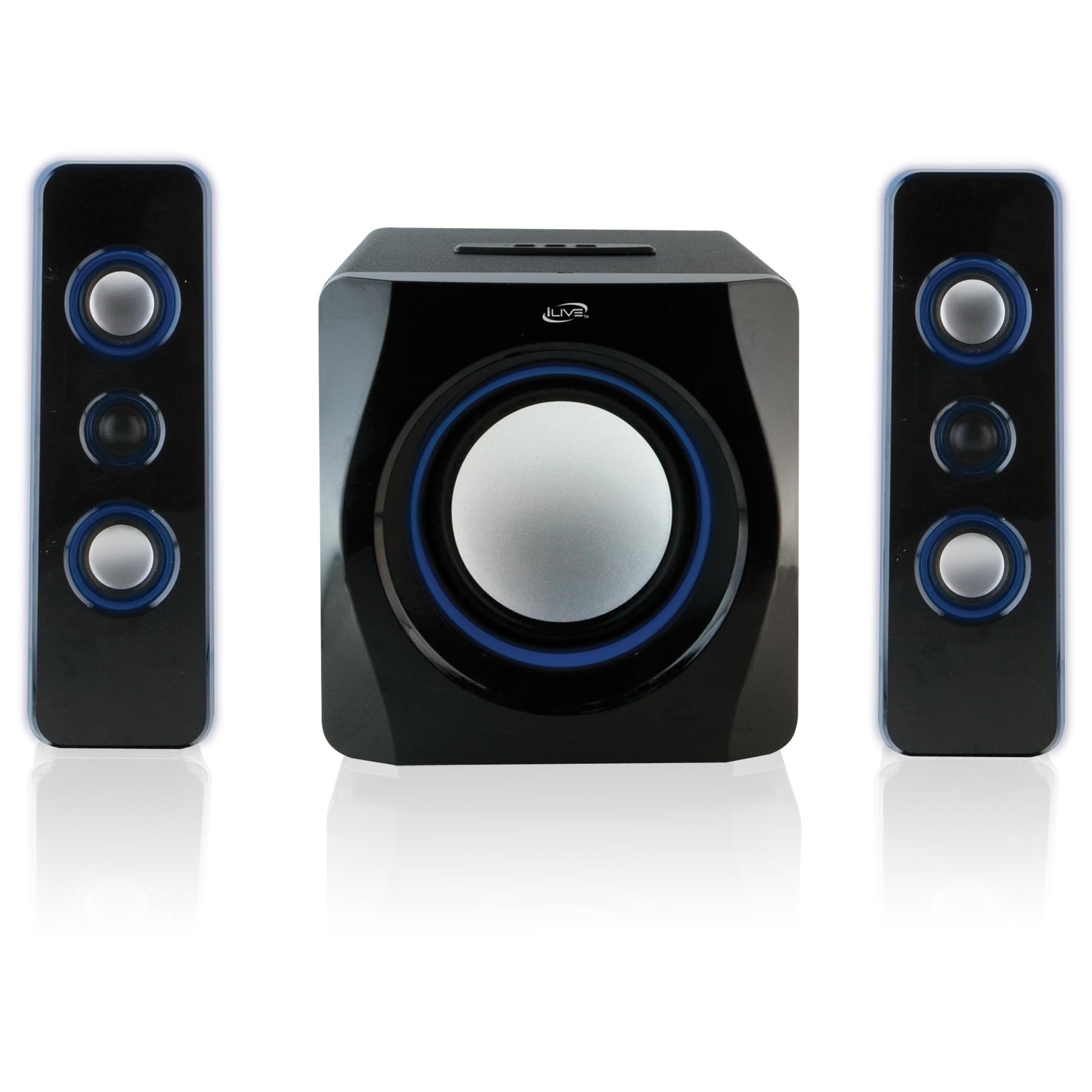 Bluetooth Speaker System with Built-in Subwoofer, 7.28 x 8.86 x 7.28 Inches, Black (iHB23B)