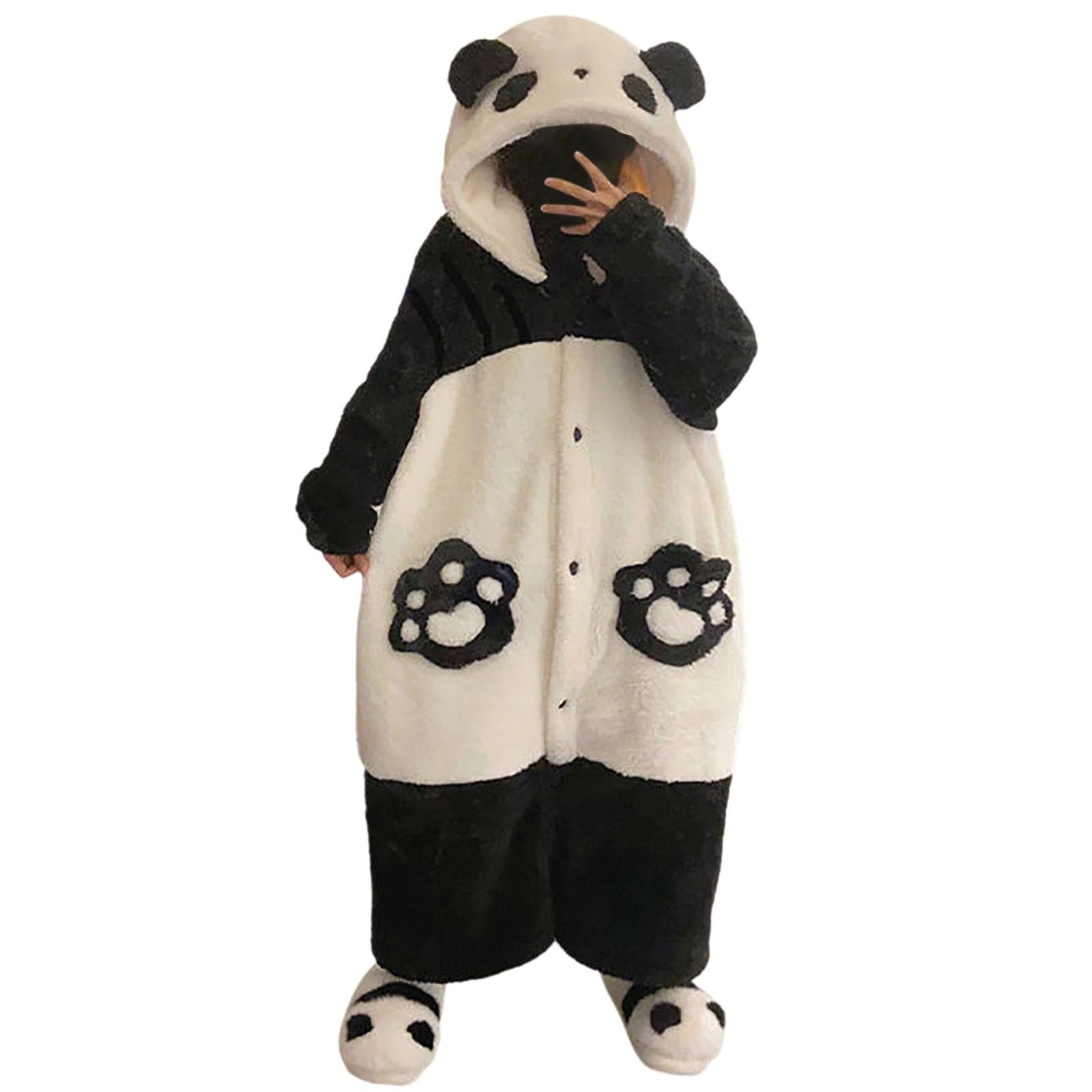 Animal Pajamas,Flannel Cute Animal One-Piece Pajamas Christmas Cosplay Homewear Sleepwear Jumpsuit Thick Nightgowns
