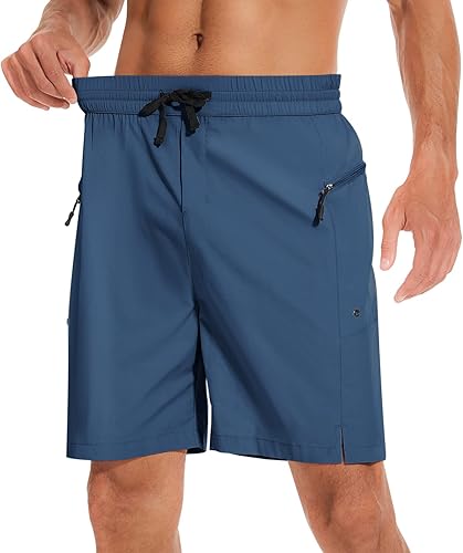 Swim Trunks Men Quick Dry Board Shorts with Zipper Pockets Bathing Suit Beach Shorts for Men with Mesh Lining