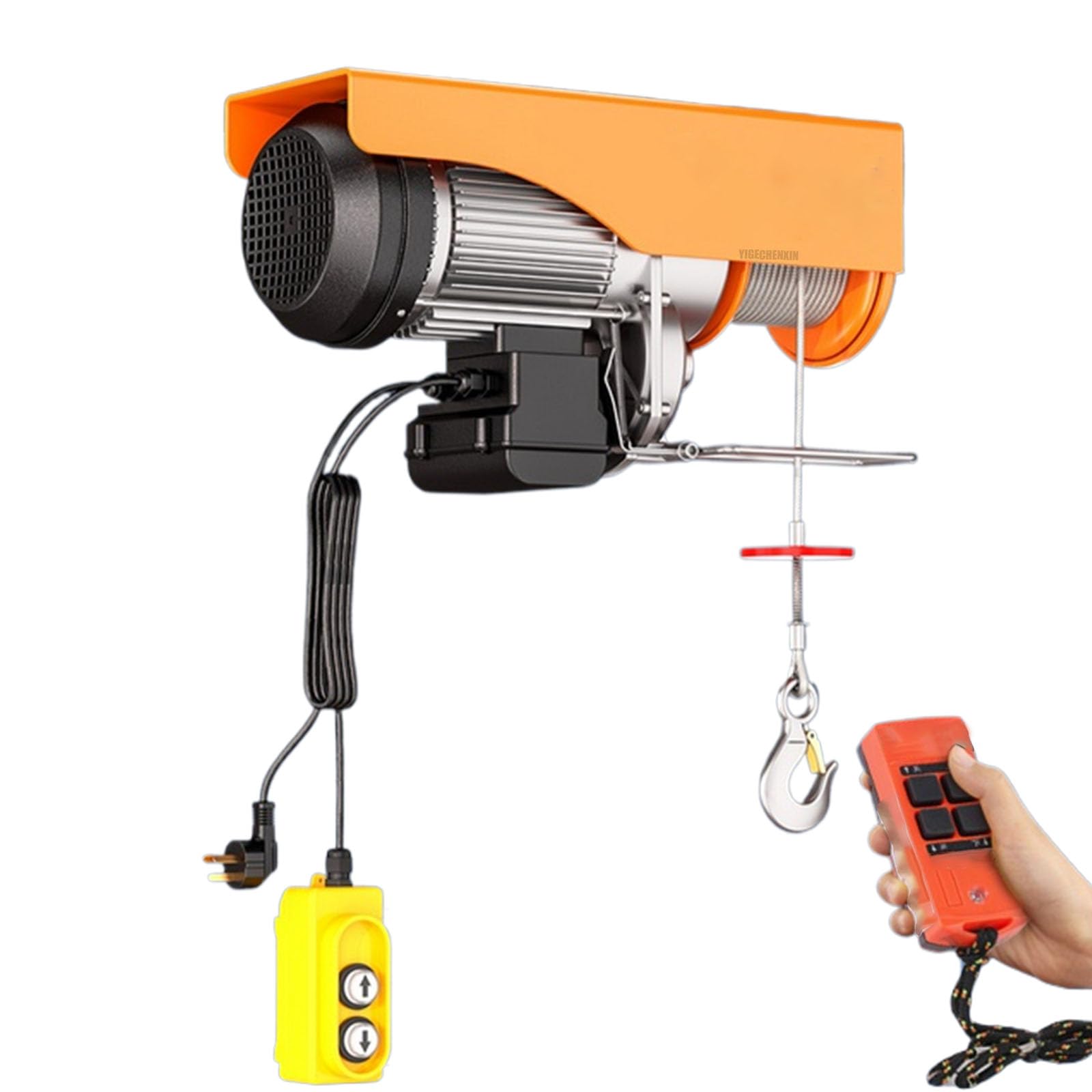 Paranco elettrico micro elettrico, 220 V, portatile, con telecomando wireless, 12 m/min, dissipazione del calore ad alta velocità, adatto per cantieri edili
