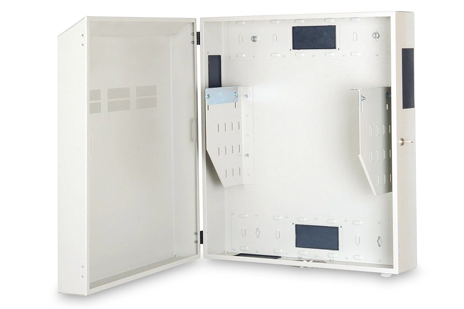 DIGITUS Slim Netzwerkschrank – 19 Zoll 4HE – Vertikal – 610 mm Nutzhöhe | Traglast 100kg – Aufputz Wandmontage – für Netzwerke, DVR, Soundanlagen – 19-Zoll Rack – Grau