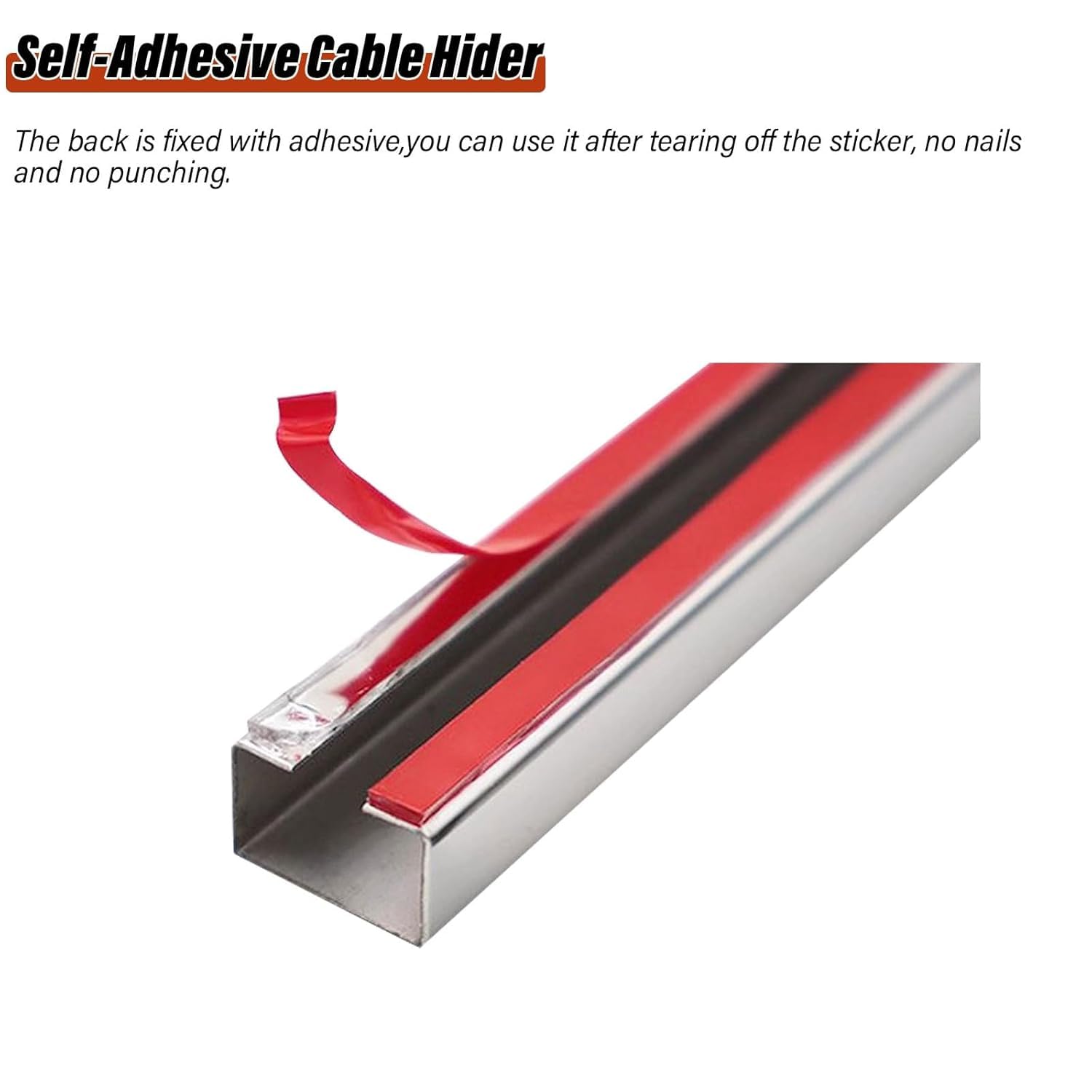 Escondite de Cables, canaleta for Cables de Acero Inoxidable | Cubierta autoadhesiva for cables(Gold,50*25 mm)