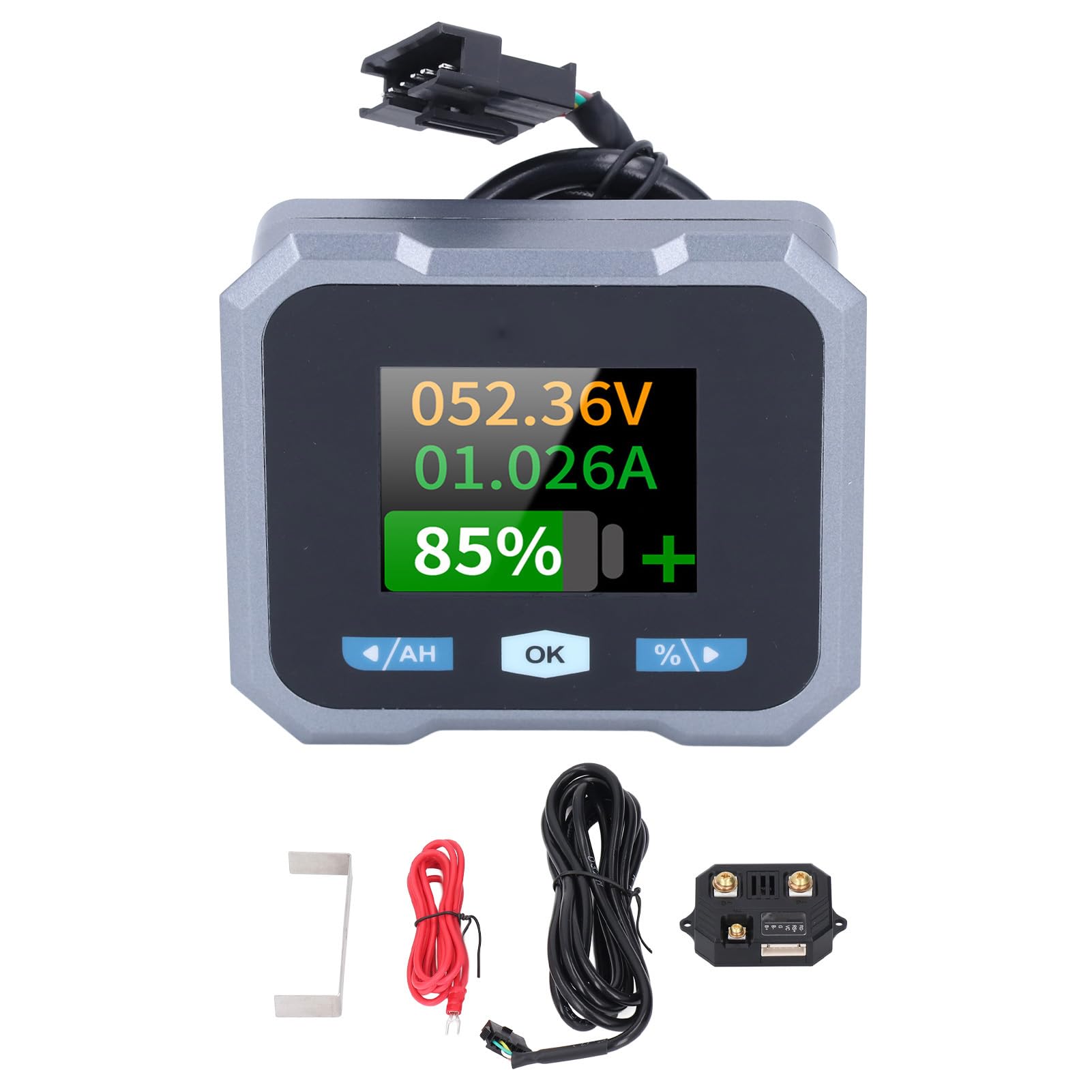 FTVOGUE Monitor Batteria Intelligente per e Barche Display LCD a Colori Tester di Tensione 50A Monitor Batteria da 10 a 100 V