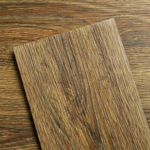 LaCheery 36'x6' Brown Peel and Stick Floor Tile Wood Look Waterproof Vinyl Plank Flooring Tiles Stick On Bathroom Floor Tile Stickers Self Adhesive Temporary Flooring for Renters Removable 4 Pieces